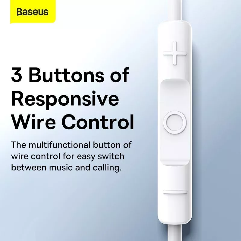 Baseus Headset Kabel Encok Type-C Lateral In-ear Wired Earphone C17/H17 White - Gambar 3