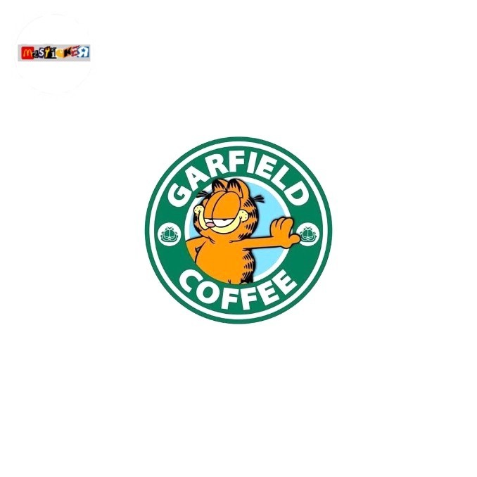 Garfield Coffee sticker logo rounded sticker | Shopee Singapore