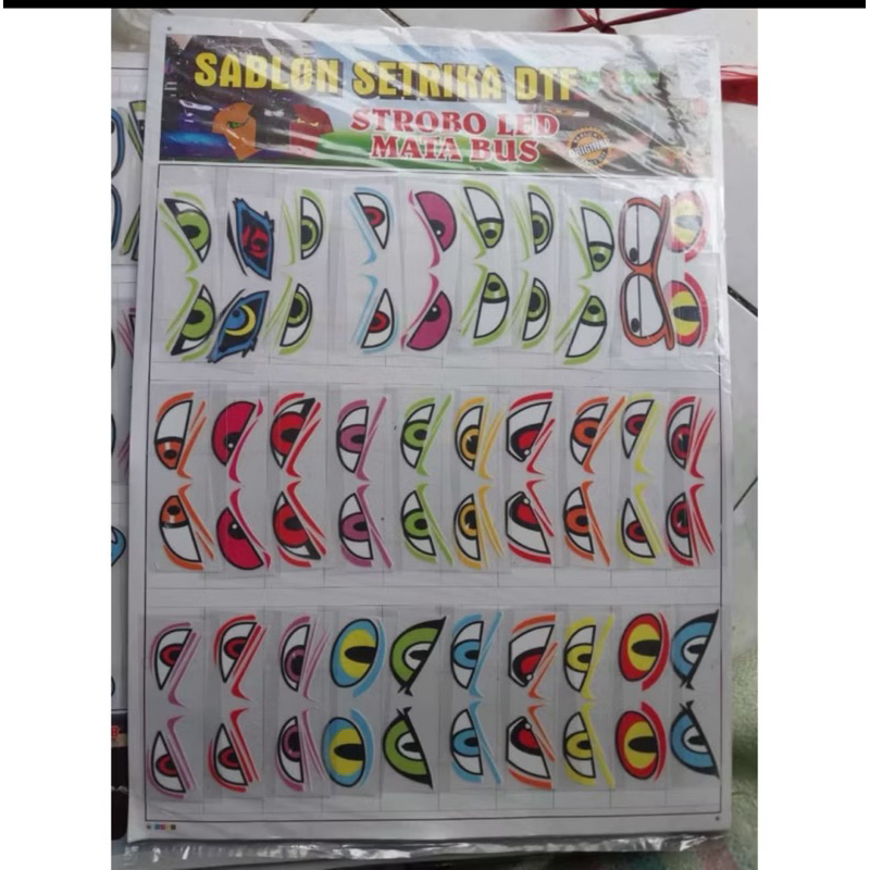 50PC(1 Lembar) Sticker Mata Viral Permanen Dan Sablon - Gambar 2