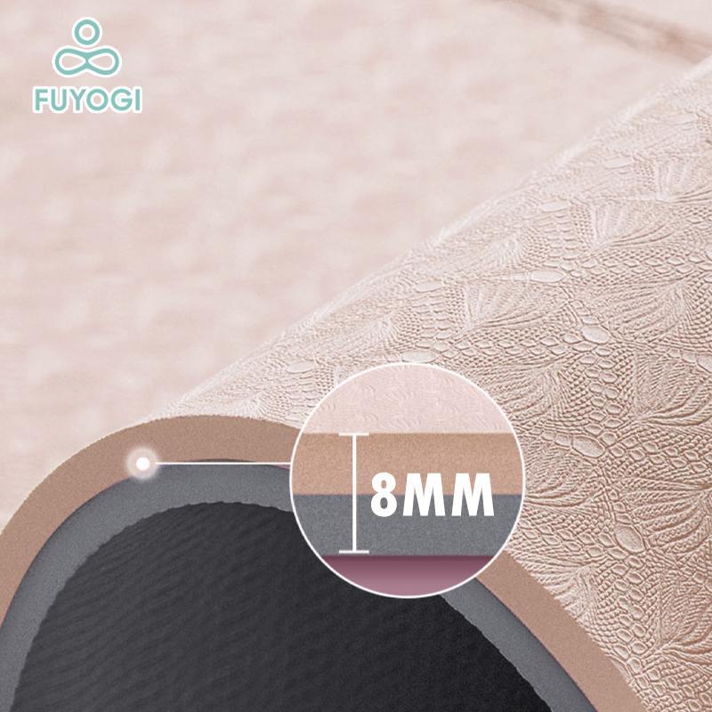FUYOGI Matras Yoga Premium Anti Slip TPE Pilates Workout 8MM GYM - Gambar 4