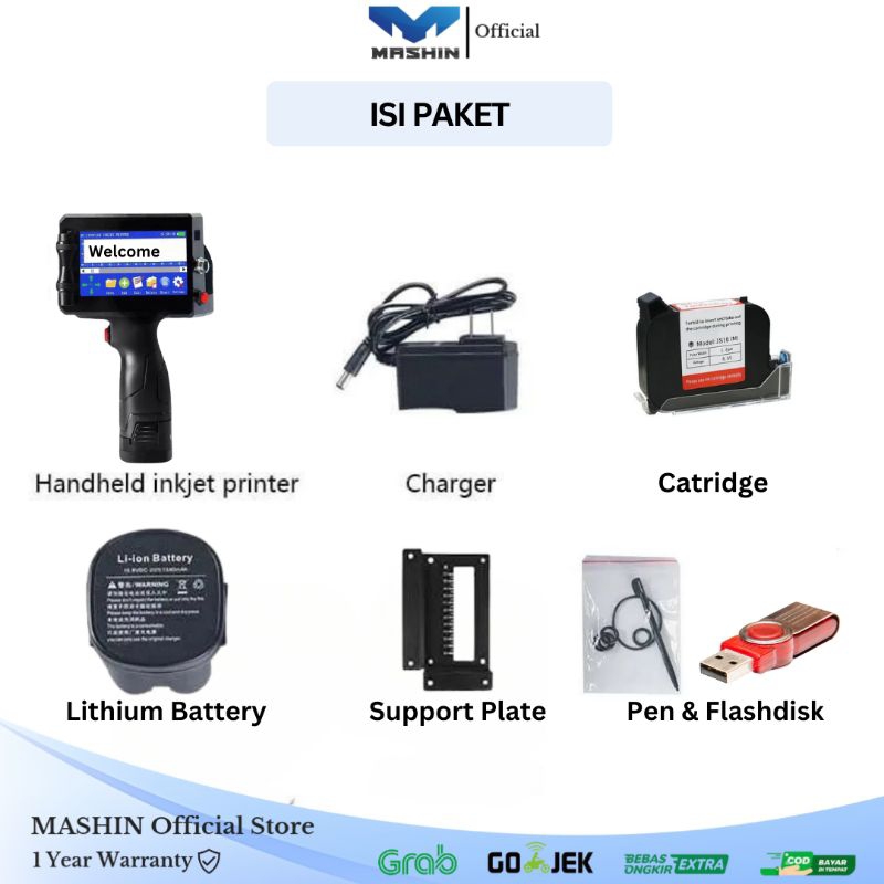 Mashin - Mesin Printer Handheld Inkjet Pencetak Expired Date Logo And Barcode Portable - Gambar 3