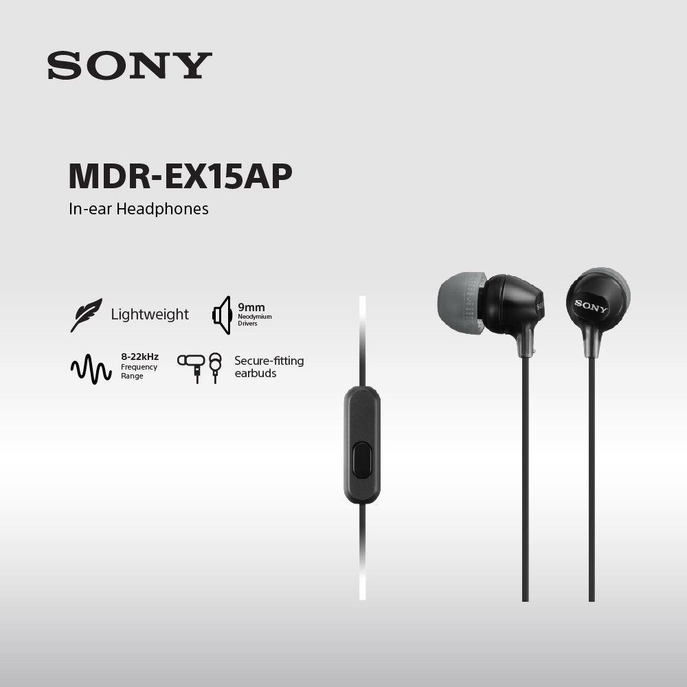 Earphone Sony MDR-EX15AP Handsfree In-ear With Microphone - SONY Earphone Headset Headphone Original - Gambar 2