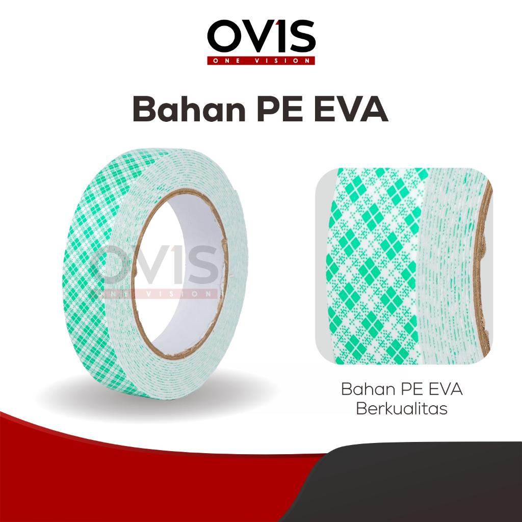 Double Foam Tape Busa Eva Isolasi Selotip Bolak Balik Ovis 12 mm 24 mm 5 Meter - Gambar 4