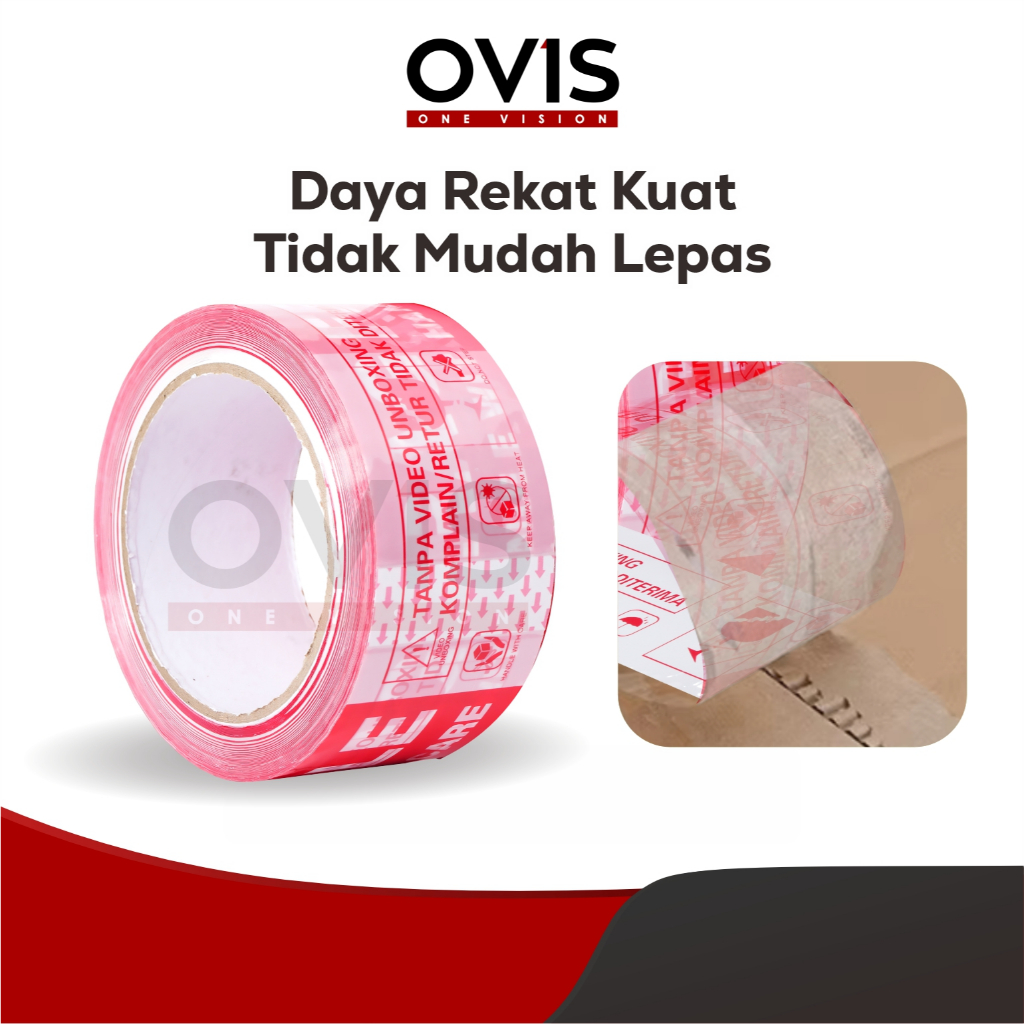 Lakban Isolasi Fragile 2 Inch x 90 Yard Rekat Kuat - Gambar 4