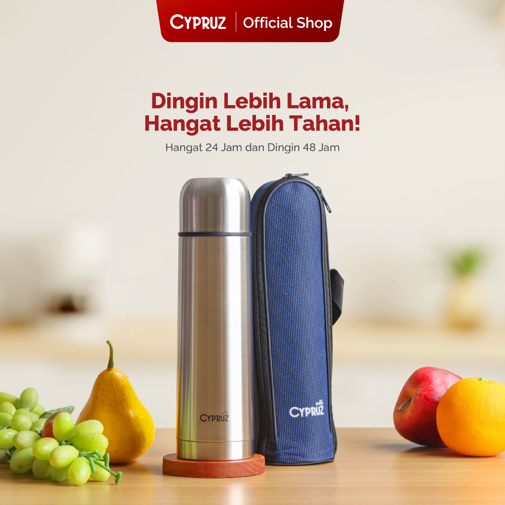 Cypruz Botol Minum Stainless Tahan Panas dan Dingin 1 Liter - Gambar 3