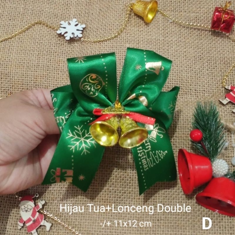 CHRISTMAS RIBBON+DOUBLE BELL (PER PCS) | Shopee Singapore