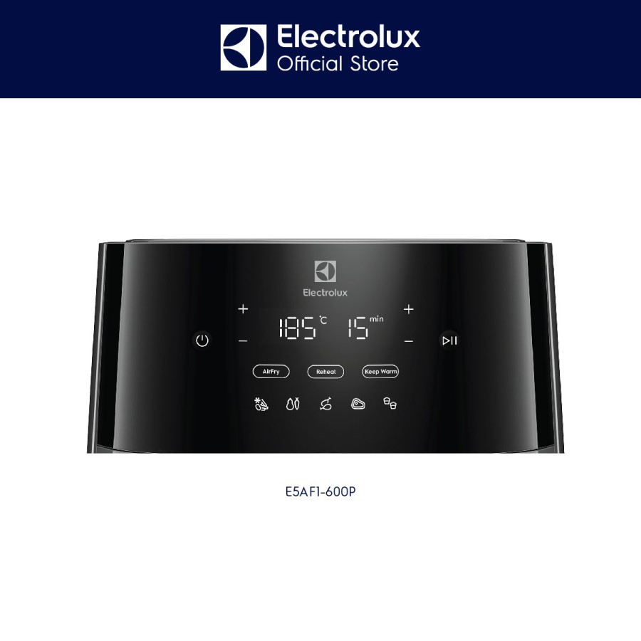 Electrolux Air Fryer 5 liter 8 menu masak Pengingat otomatis untuk membalik makanan Pengatur suhu Keranjang bagian dalam ringan dan dapat dilepas E5AF1-600P - Gambar 3