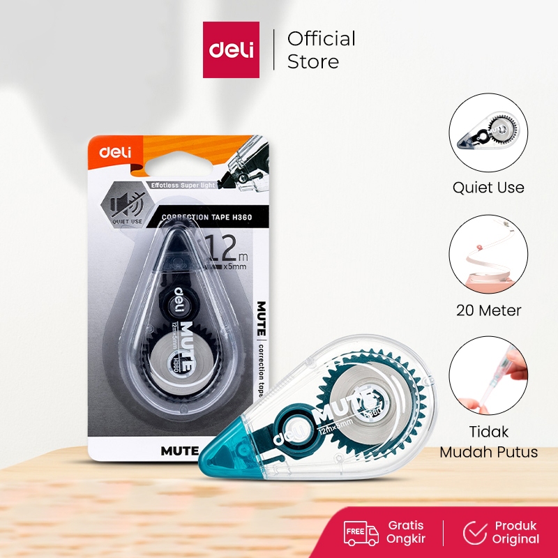 Deli Correction Tape / Pita Koreksi 12 Meter Tidak Mudah Putus EH360