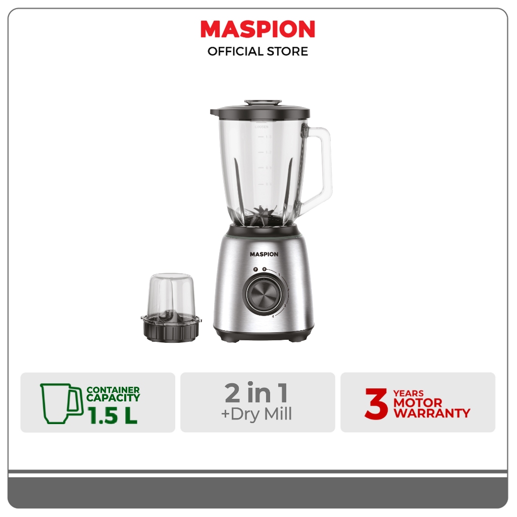 Maspion Pelumat Blender with Dry Miller 1.5 Liter MT-1542 GL