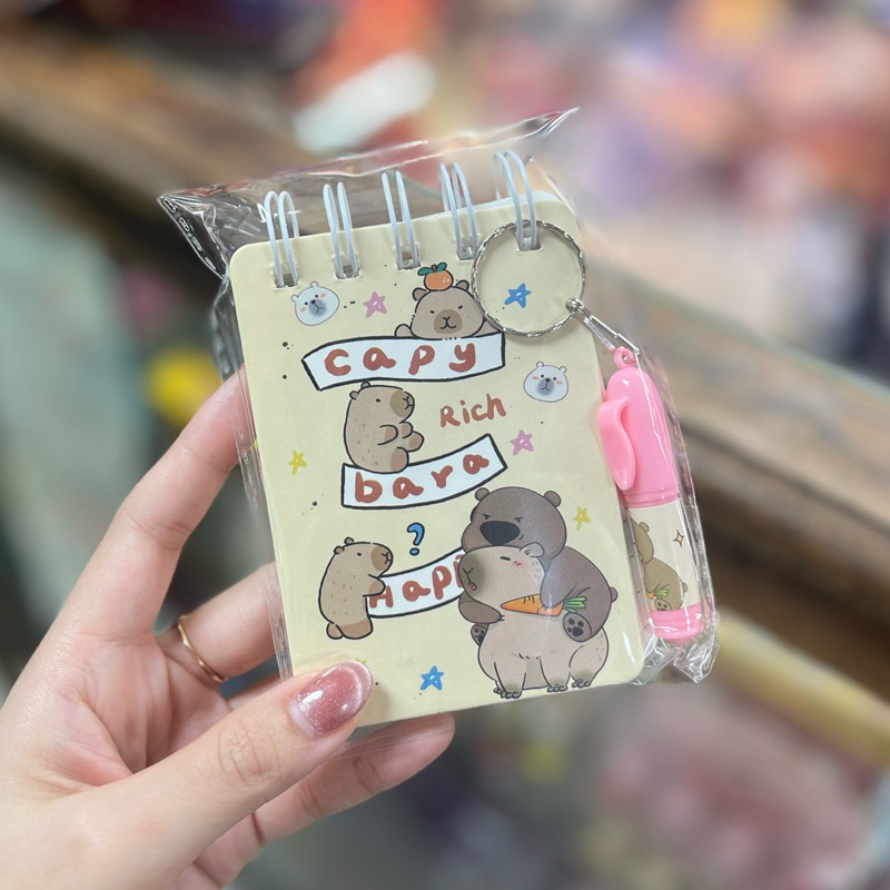 CAPYBARA MINI NOTEBOOK + PEN MINI NOTEBOOK PEN ONE SET CAPYBARA CUTE ...