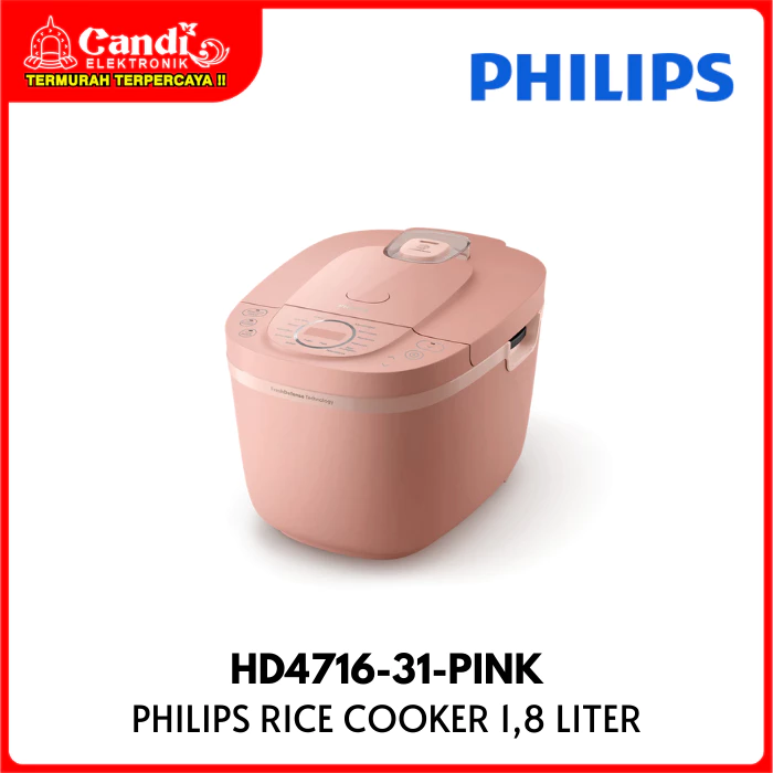 PHILIPS Rice Cooker Digital Kapasitas 1,8 Liter Penanak Nasi HD4716-31-PINK