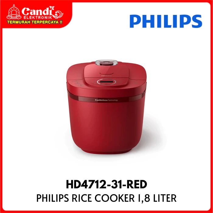 PHILIPS Rice Cooker Digital 1,8 Liter Penanak Nasi HD4712-31-RED - Gambar 2
