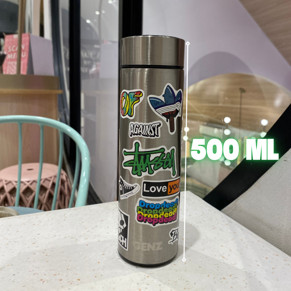 Hypebeast Tumbler Stainless Steel Tahan Panas & Dingin (SILVER) 500Ml LED TEMPERATUR foto 4