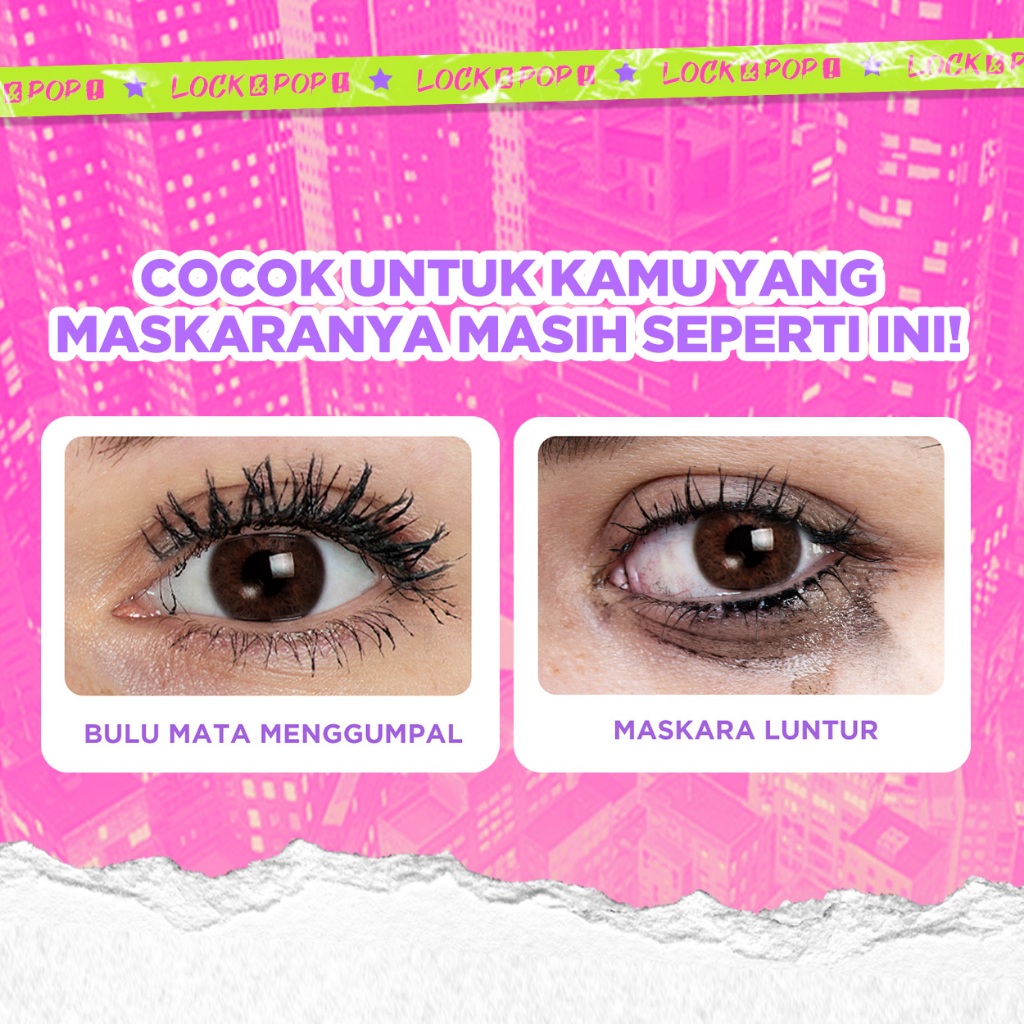 DAZZLE ME Lock & Pop! VoluMAX-ing and LongLASH-ting Transferproof Waterproof Merah Jingga Official - Gambar 2