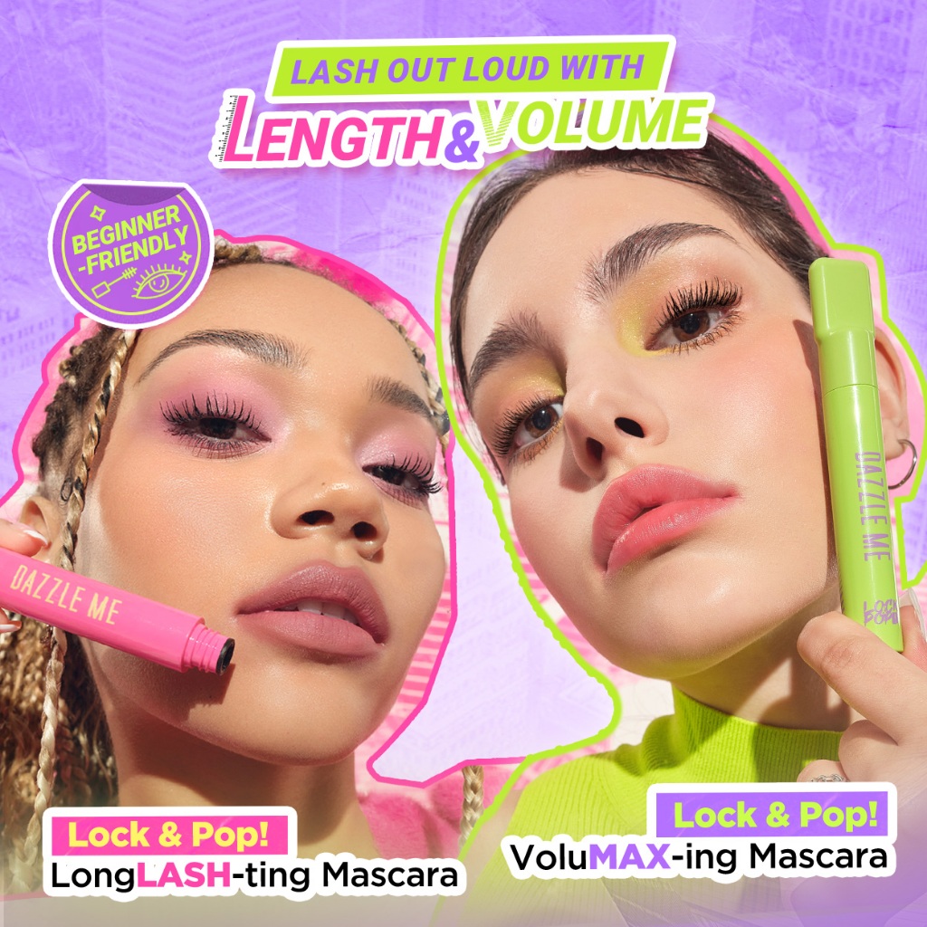 DAZZLE ME Lock & Pop! VoluMAX-ing and LongLASH-ting Transferproof Waterproof Merah Jingga Official - Gambar 3