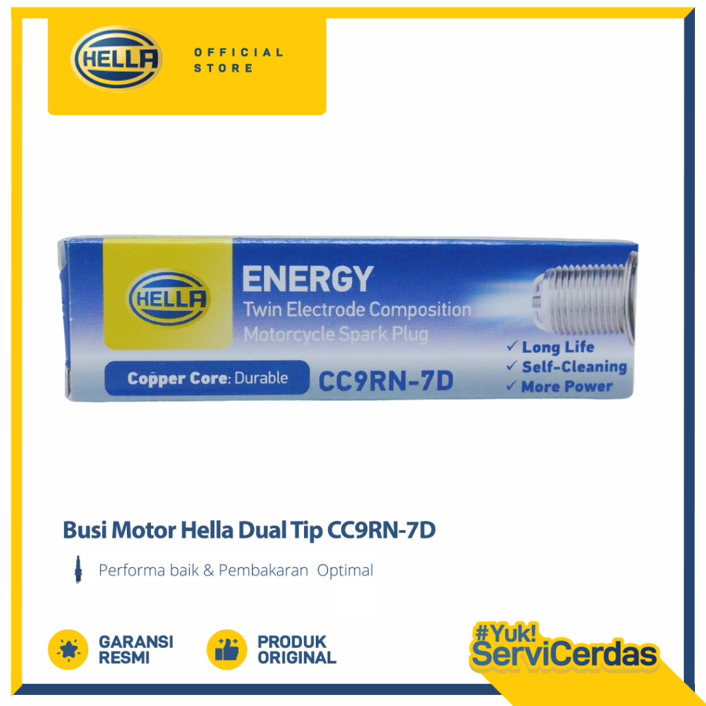 Busi Motor HELLA Dual Tip CC9RN-7D ~ - Gambar 3
