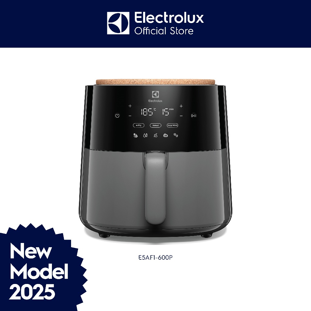 Electrolux Air Fryer 5 liter 8 menu masak Pengingat otomatis untuk membalik makanan Pengatur suhu Keranjang bagian dalam ringan dan dapat dilepas E5AF1-600P - Gambar 2