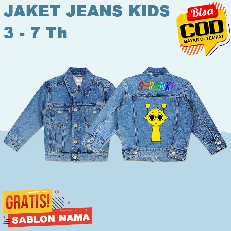 Indribox Sprunki Simon Character Kids Jeans Jacket Unisex Kids Denim ...