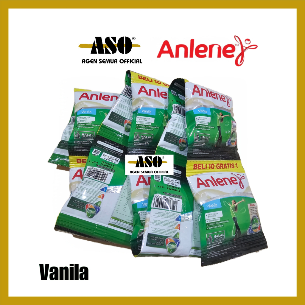ANLENE SUSU BUBUK DEWASA ACTIVIT GOLD VANILA COKLAT 20g Sachet RENCENG (ISI 10) - Gambar 2