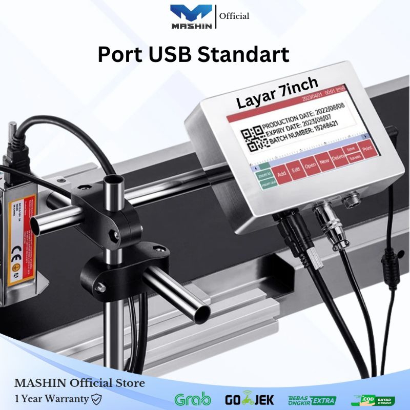 Mashin - Mesin Coding Otomatis + Conveyor SET LENGKAP Continue Mesin Exipred Date Barcode - Gambar 3