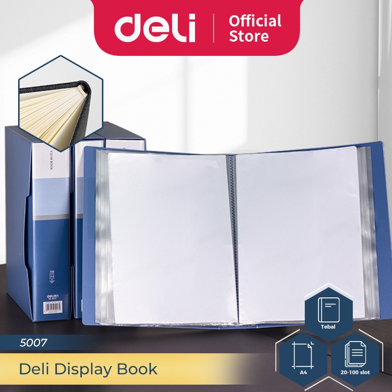 Deli Display Book / Map Clear Holder Document Keeper A4 100 Pocket 500X - Gambar 2