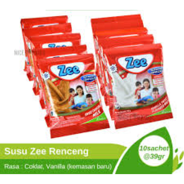 Zee Swizz Chocolate/Vanilla Renceng flavored milk (10 sachets x 38 gr ...