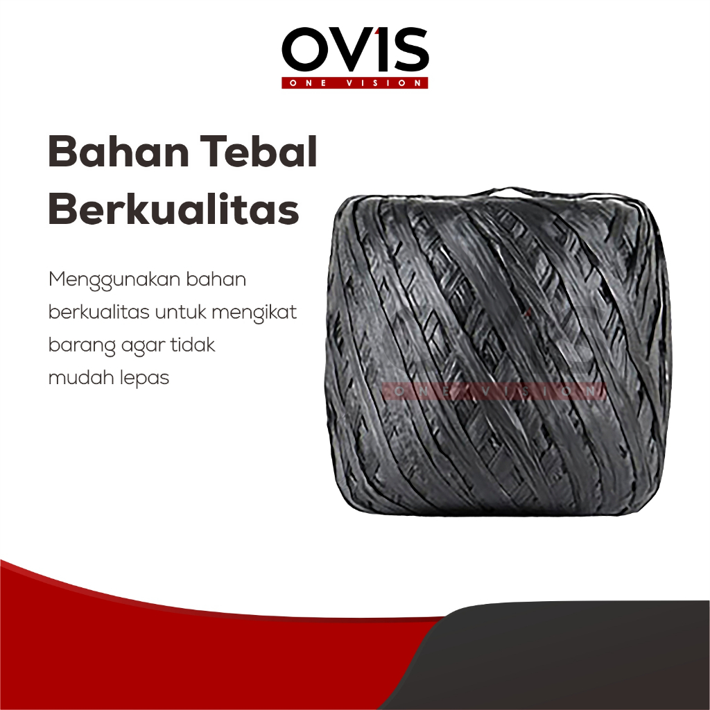 Tali Rafia Ovis Plastik Hitam 500 Gram Tebal - Gambar 2