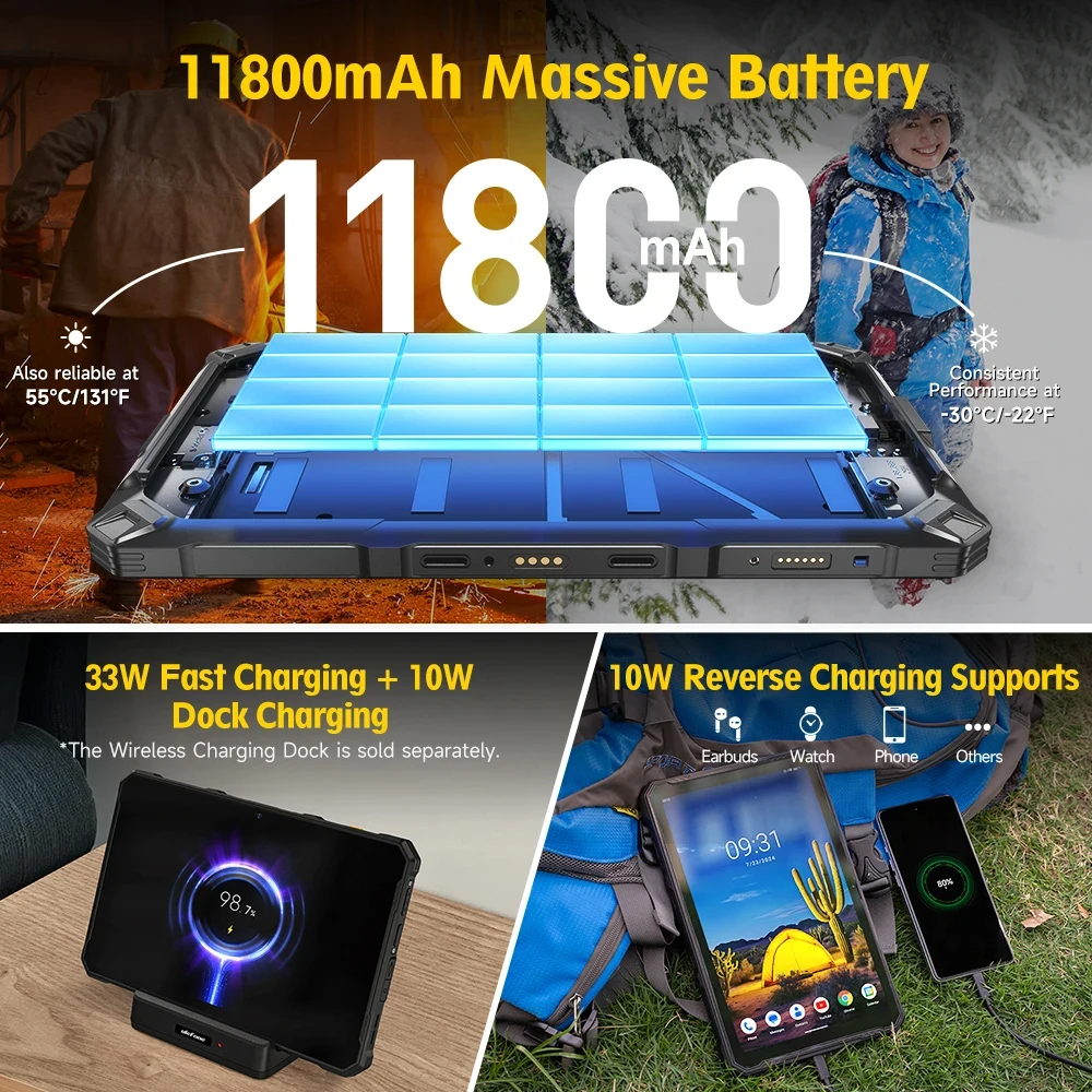Ulefone Armor Pad 4 Ultra 5G 16GB 256GB LED Light 11800mAh 10.36" 50MP Rugged Tablet Android 14 - Gambar 3