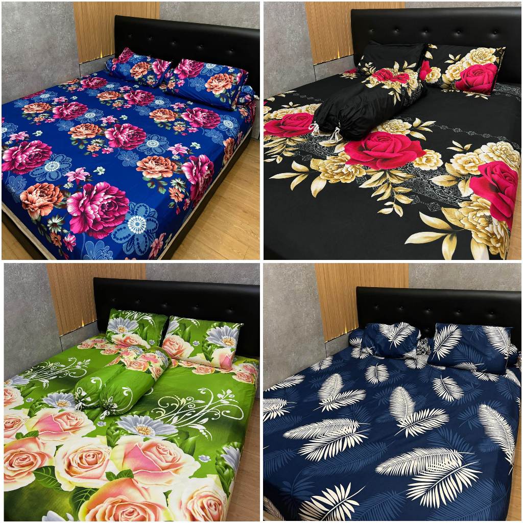 KONG SPREI 3 UK KING QUEEN SINGLE MOTIF CANTIK MURAH SET BANTAL GULING GORDEN MIKROTEX - Gambar 3