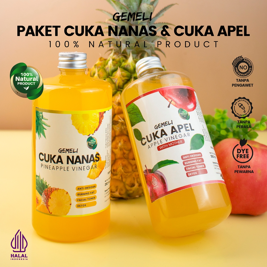 Paket Bundling Cuka Apel Original 500ml & Cuka Nanas Original 500ml - Gambar 4