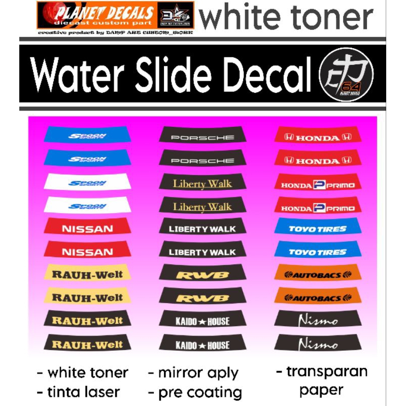 White Toner 1:64 Waterslide Decal For 1966 Dodge Charger General Lee - Foto 11