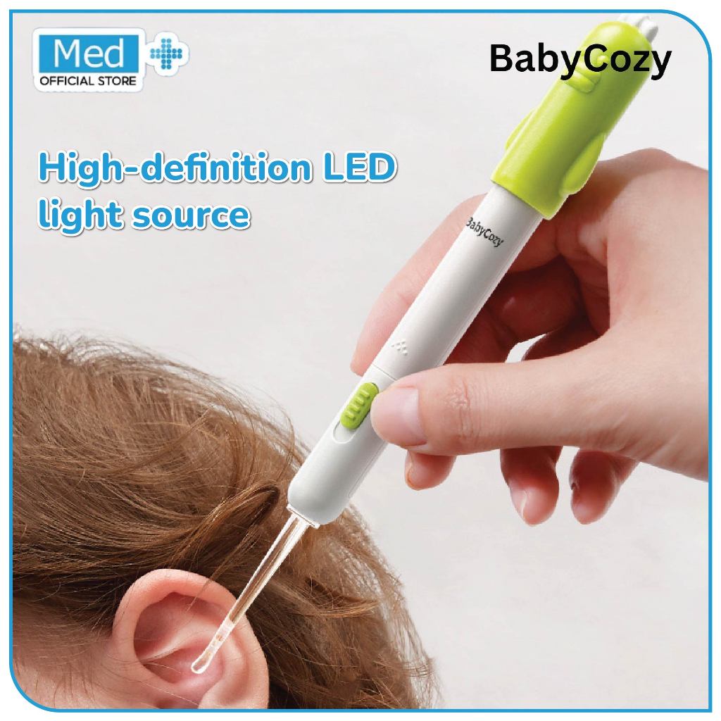 Med+ BabyCozy Korek Kuping LED Pembersih Telinga Bayi Silikon Korek Upil Rechargeable Ear pick Earpick Nose Tweezer - Gambar 2