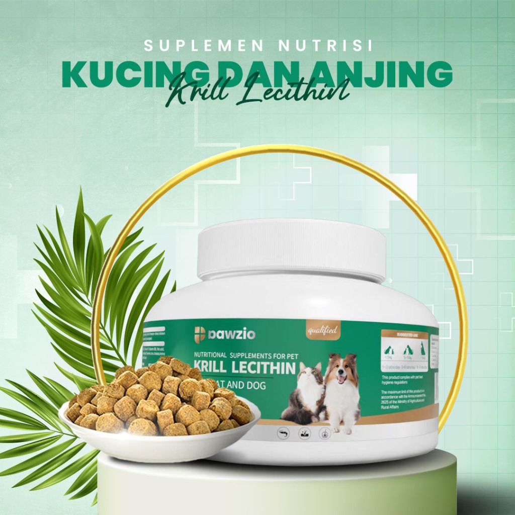 Pawzio Nutritional Supplements for Pets - Krill, Shark Chondroitin, Multivitamin dengan Bahan Lecithin untuk Kesehatan Kulit, Bulu, dan Metabolisme Kucing & Anjing, 200g - Gambar 2