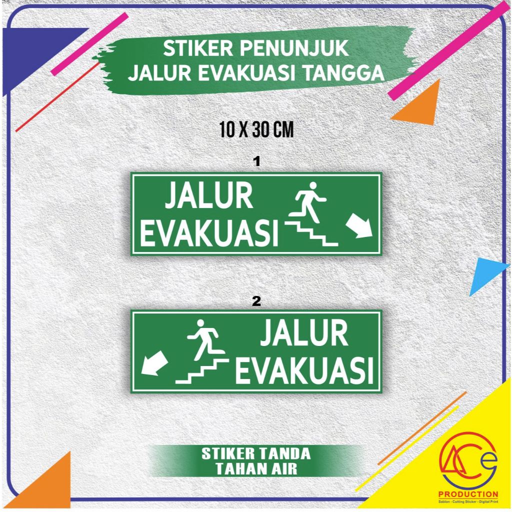 Stair EVACUATION STICKER SIGN STICKER STAIR EVACUATION TRACK STICKERS ...