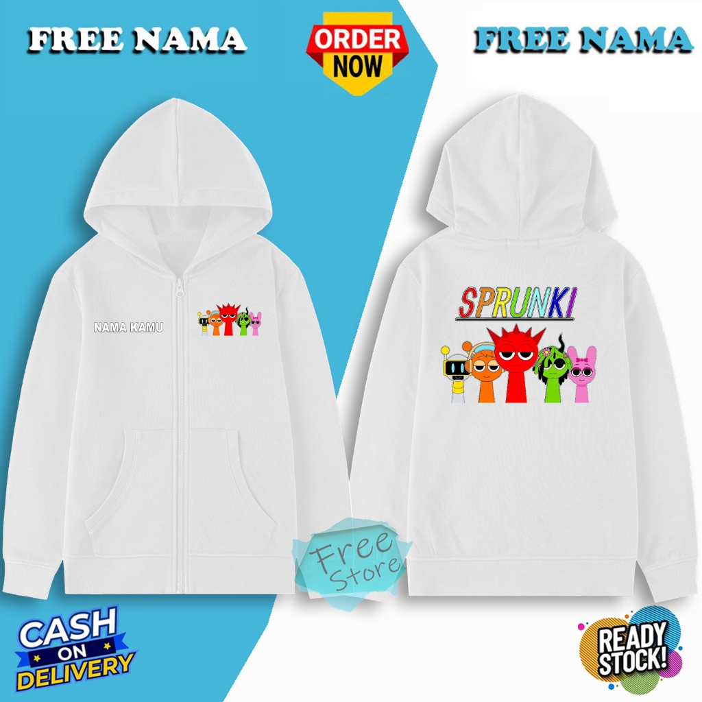 Sprunki Incredibox Kids Zipper Hoodie Sprunki Kids Zipper Jacket ...