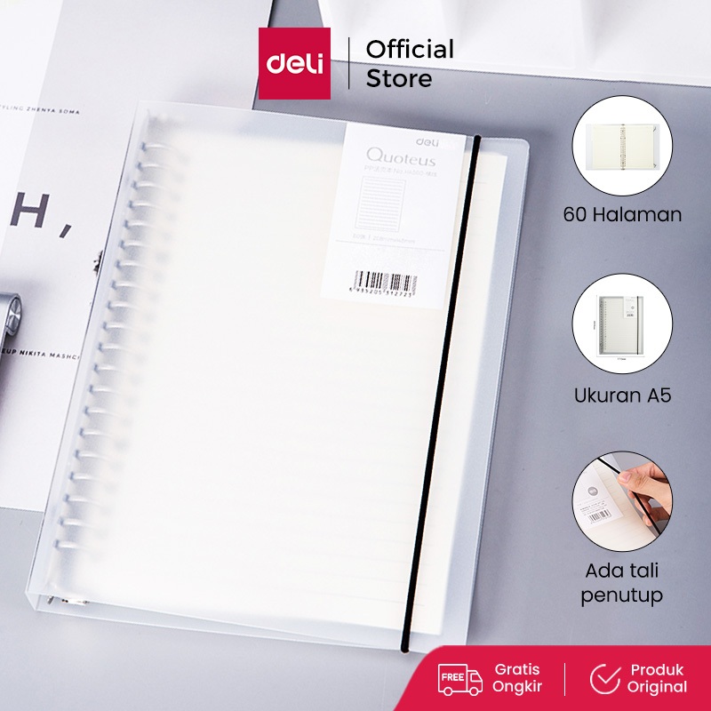 Deli Binder / Loose-Leaf Notebook A4 A5 B5 Strap Kunci Free Refill HXX60