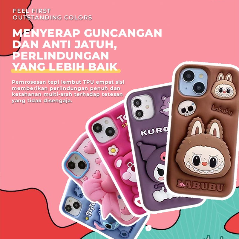 Matei COD Case Phone Premium Casing Hp Popsocket Silicone Kartun 3D Pop Standing for iPhone 7 8 plus 11 12 13 14 15 16 Pro Plus - Gambar 4