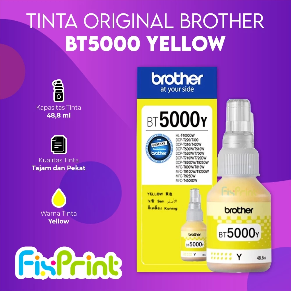 FixPrint Tinta Brother BT5000 Printer HL-T4000DW DCP-T300 T310 T500W T700 T710W T800W T810W T910DW DCP-T220DCP-T420W T520W T720DW T820DW T920DW - Gambar 3