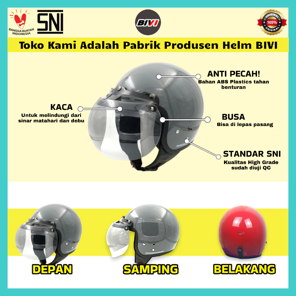 Busa Helm Bogo Universal Semua Jenis Helm Bogo Ukuran All Size M-L - Gambar 4