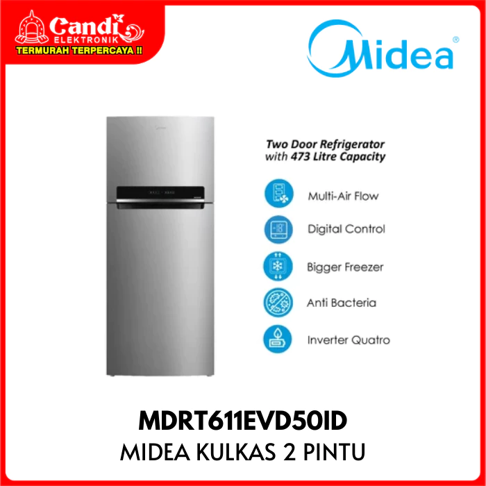 MIDEA Kulkas 2 Pintu Kapasitas 473 Liter Inverter Everest Edition Multi Air Flow MDRT 611EVD 50ID MDRT611EVD50ID - Gambar 2