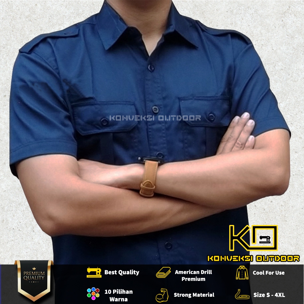 KEMEJA FIELD SHIRT UNIFORM TOP PDL PDH OUTDOOR SHORT SLEEVE - Office ...