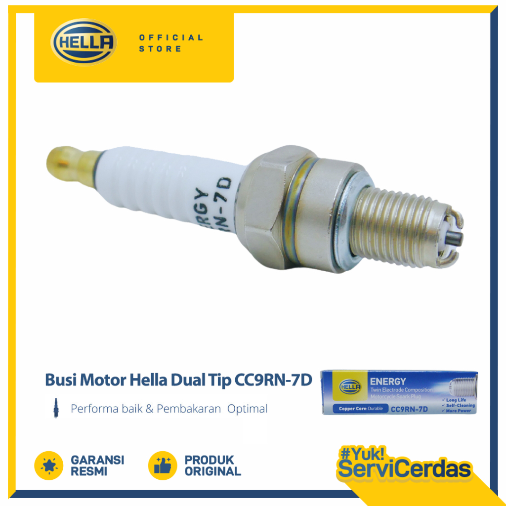 Busi Motor HELLA Dual Tip CC9RN-7D ~ - Gambar 4