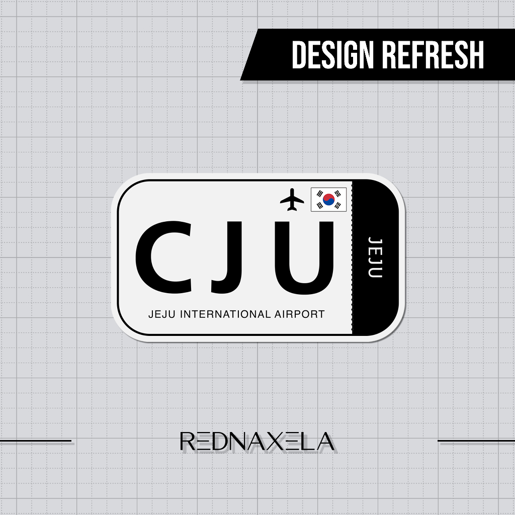 Jeju International Airport Code CJU Sign Sticker Vinyl Sticker | Shopee ...