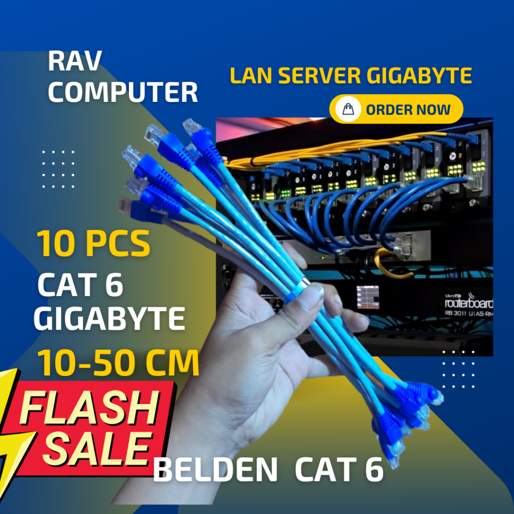 Gigabyte BELDEN CAT 6 SERVER LAN CABLE PACKAGE CONTAINS 10 PCS | Shopee ...
