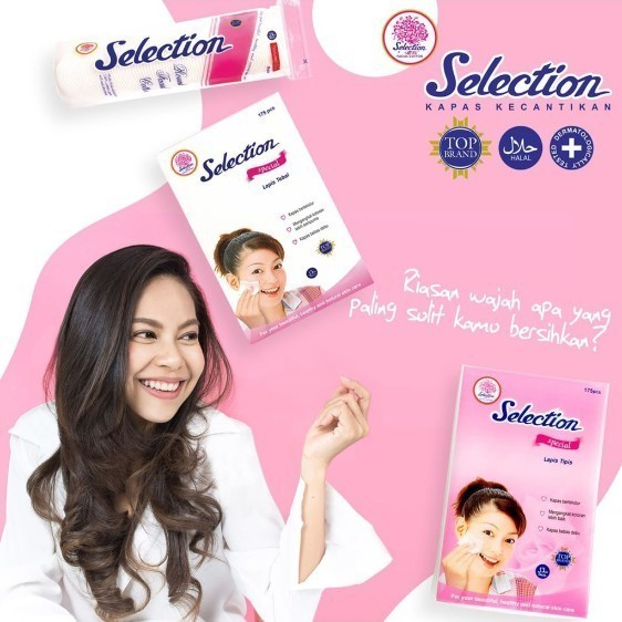 Kapas Selection Facial Cotton Round Kapas Tipis Toner Pembersih Wajah / Merah Jingga Official - Gambar 3