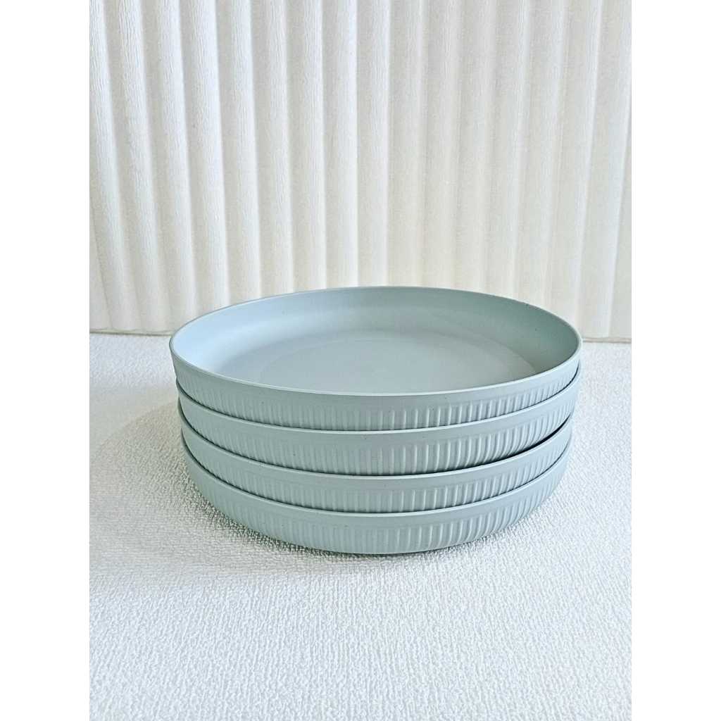 Dreamyhouse SET ISI 4PC Piring Makan Plastik 22cm Jerami Gandum Wheat Straw/Piring Saji Makan - Gambar 2