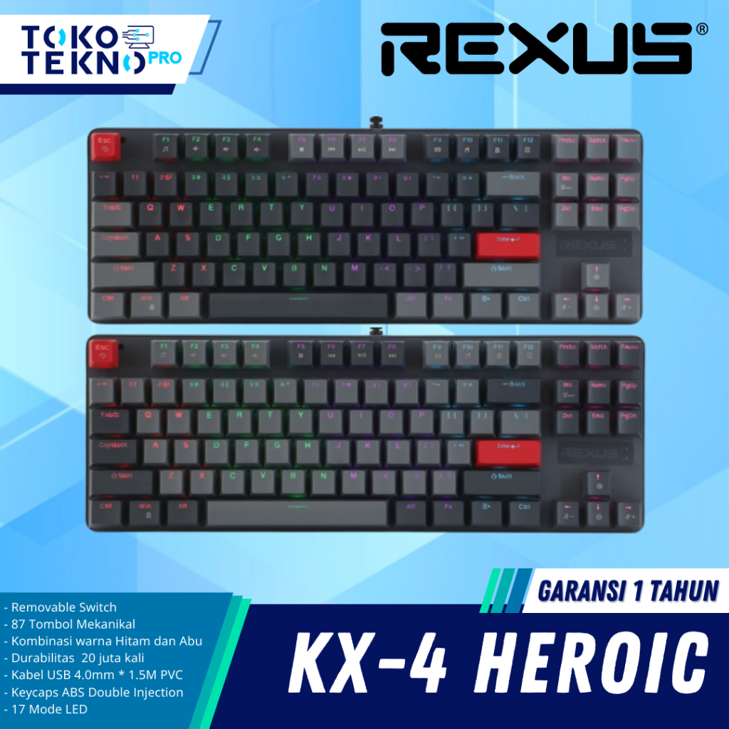 Rexus KX4 / KX-4 Heroic TKL Mechanical Gaming Keyboard