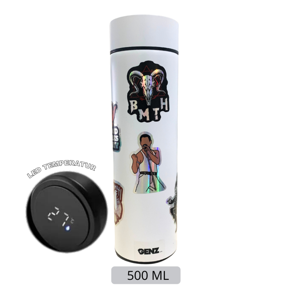 Genz Tumbler Premium Stainless Steel (PUTIH) 500Ml LED TEMPERATUR foto 4