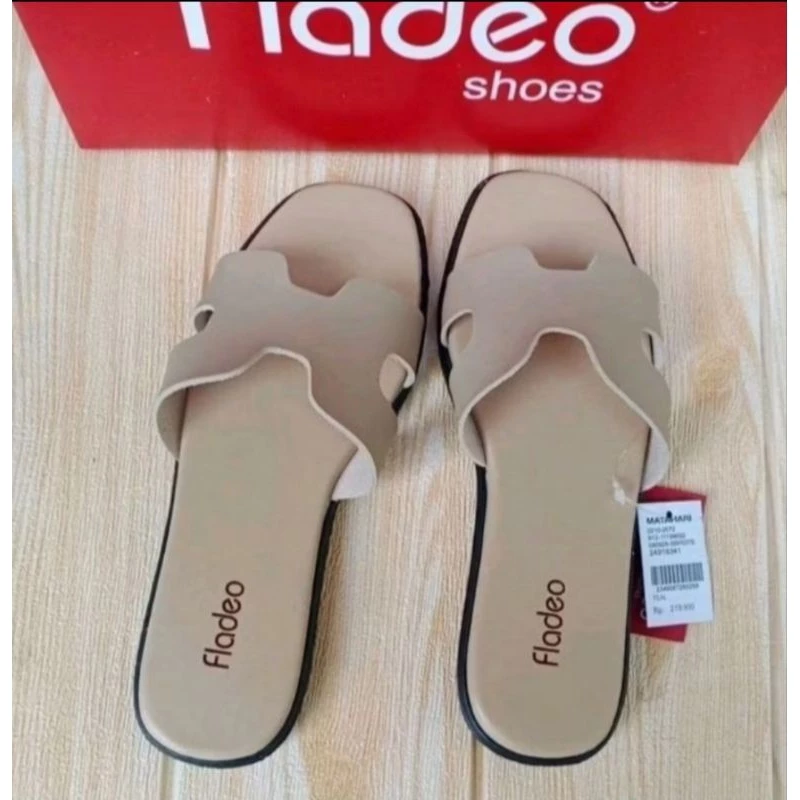 ( COD ) Sandal Wanita Selop Ringan Sol Karet Sendal Flat Wanita Terbaru 37 - 40 - Gambar 2