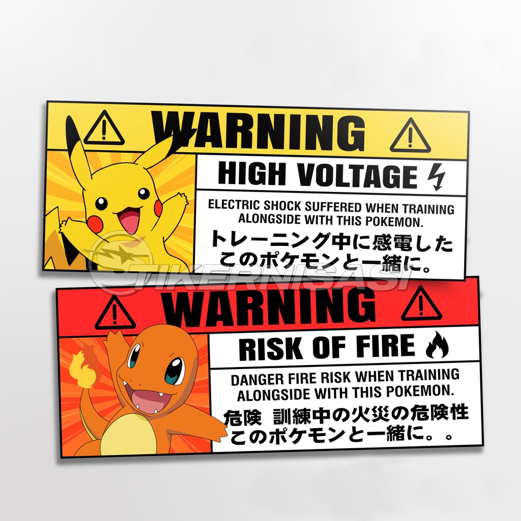 Pokemon High Voltage Pikachu Warning Sticker | Shopee Singapore